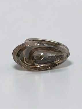 Swarovski Pink Champagne Faceted Crystal Cocktail Ring Size 5.75-6